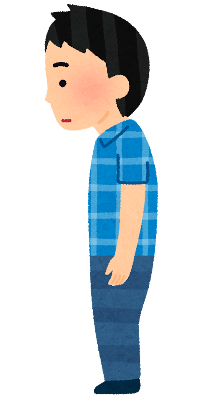 猫背のイメージイラスト