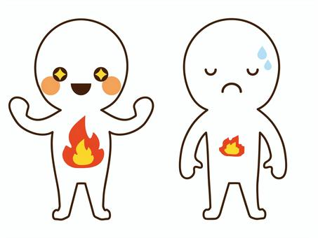 代謝の良い人と代謝悪い人のイメージイラスト
